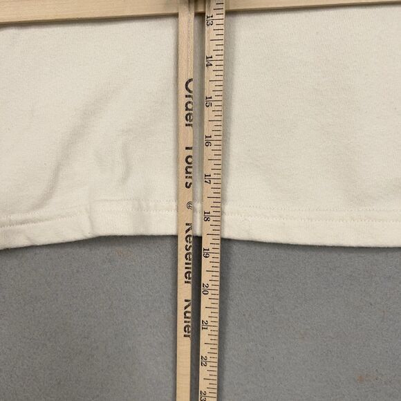 FP Beach Sweatshirt Womens Small Ivory Shawl Collar Pullover Cropped Made USA - Picture 13 of 15